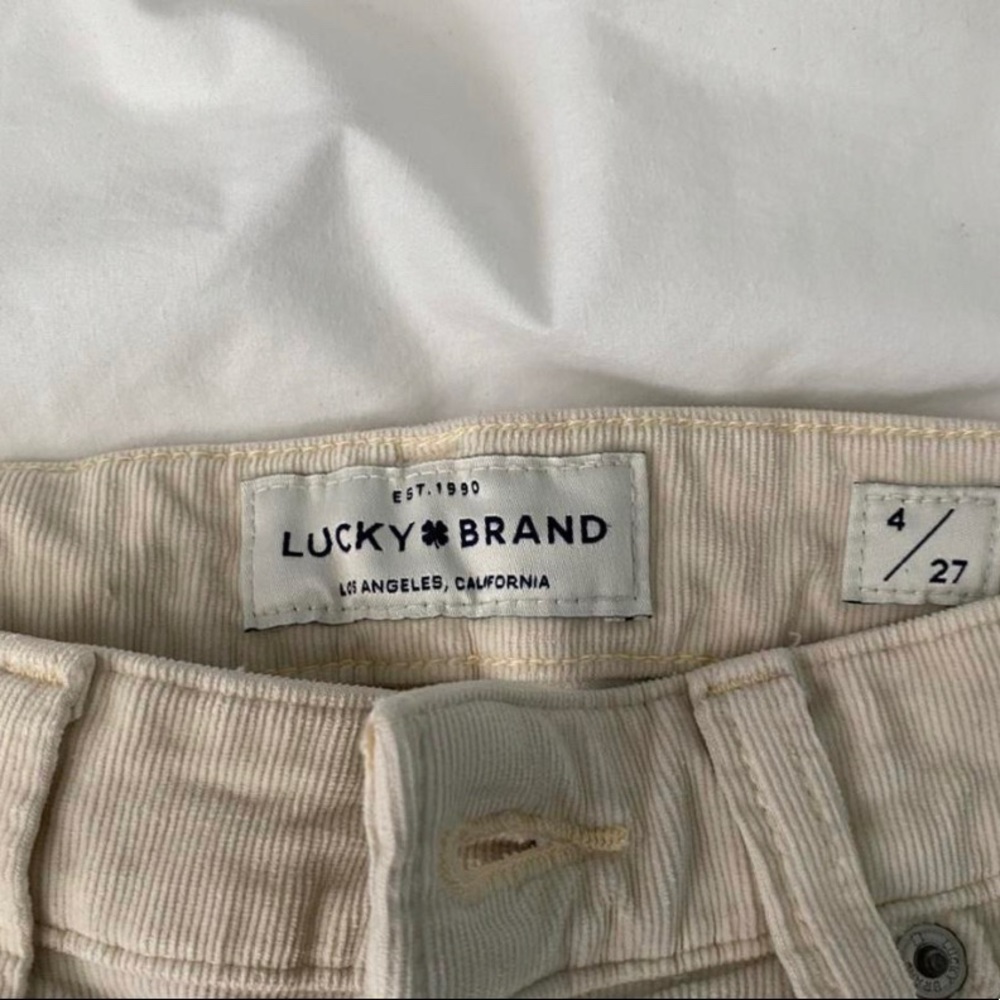off white corduroy lucky brand jeans